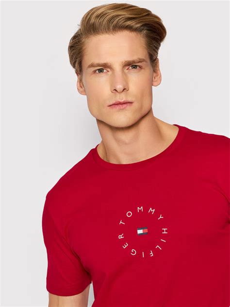 Tommy Hilfiger T Shirt Roundall Graphic Mw0mw22129 Czerwony Regular Fit Modivopl