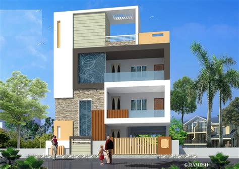 3 Storey Modern House Design India Wallpaperin