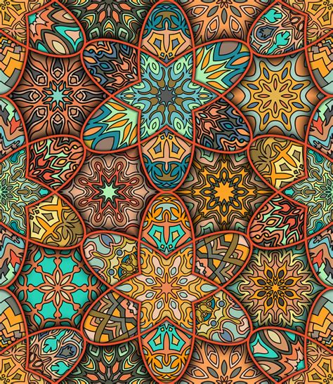 Fabric Pattern Ethnic Vintage Styles Vectors 06 Free Download