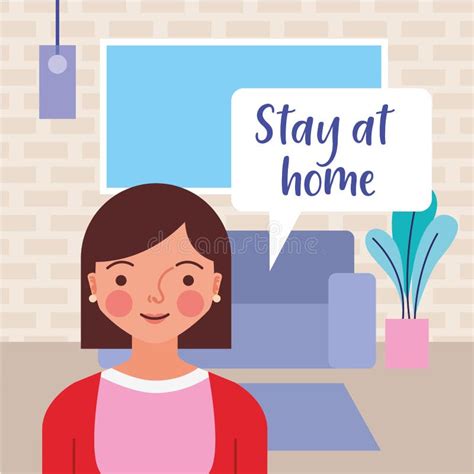 Stay At Home Vector Stock Vector Illustration Of Prevention 178368020