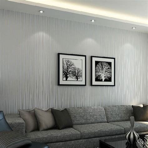Modern Solid Color Vertical Striped Wallpaper Wallcovering Bvm Home