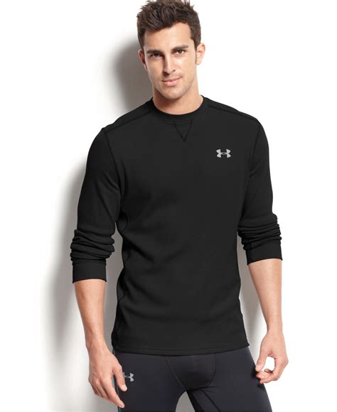 Under Armour Mens Amplify Long Sleeve Thermal T Shirt In Black For Men