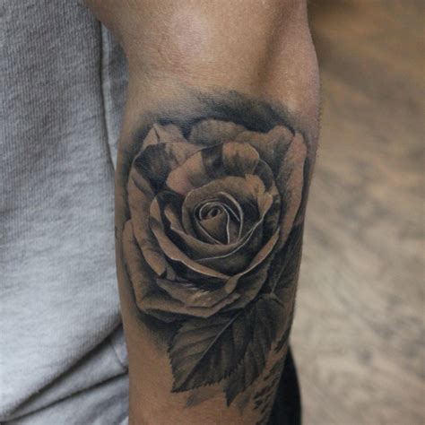 Rose Bud With Leaves Healed By Capone Tattoos
