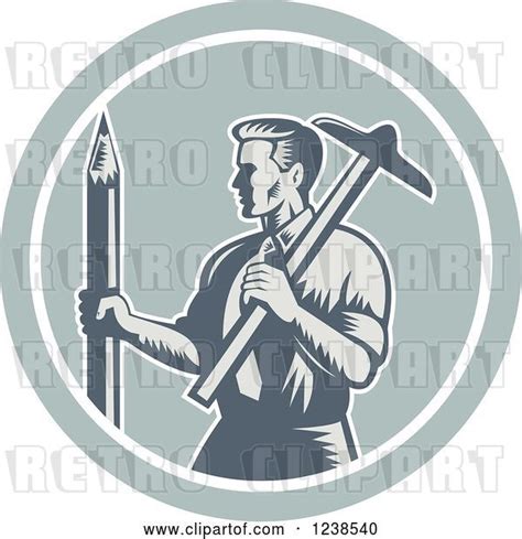 Vector Clip Art Of Retro Woodcut Architect Holding A T Square And