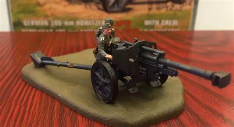 New 172 Wwii German Fh18 105mm Howitzer With Crew Assembled And Painted