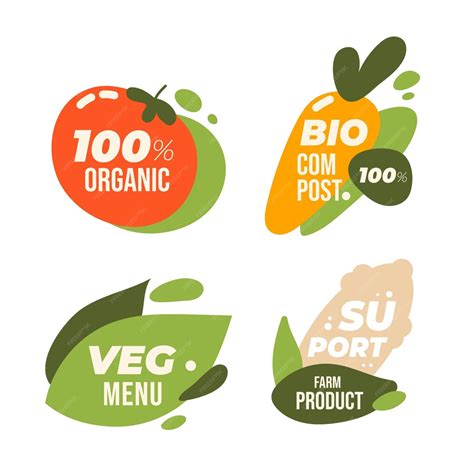 Free Vector Food Collection Label Design