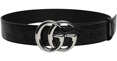 Gucci Double G Buckle Wide Leather Belt Black Lyst
