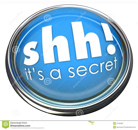 Ssh Its A Secret Words Button Light Confidential Information Stock