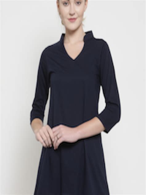 Buy Kalt Women Navy Blue Solid Tunic Tunics For Women 11028622 Myntra