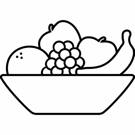 Apple Bowl Container Fruit Fruits Grapes Orange Icon Download