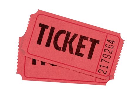 Premium Photo Red Admission Or Raffle Tickets Isolated Against White