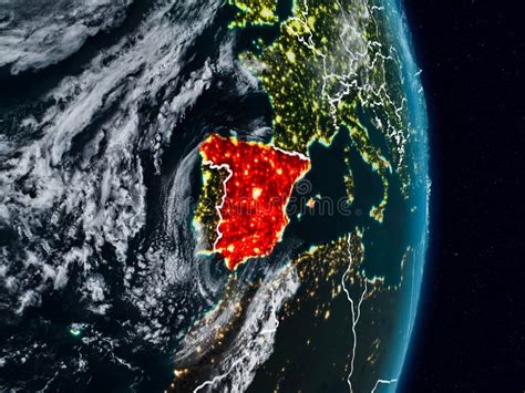 Spain From Space At Night Stock Image Image Of Earth 124244839