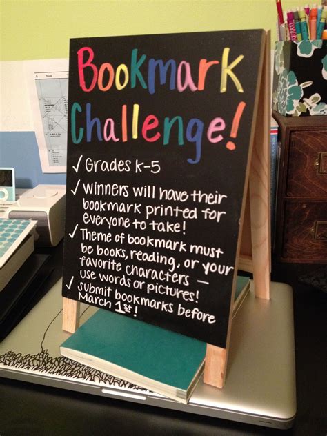 Bookmark Challenge Library Passive Program Library Skills School
