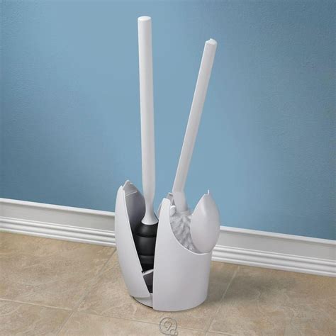 Umbra Discreet Toilet Bowl Brush And Plunger Storage Holder Clam