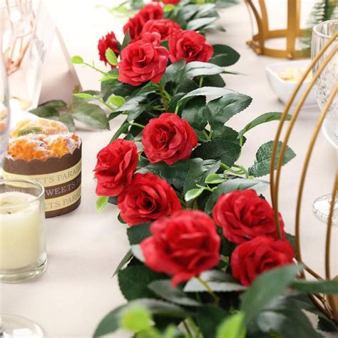silk rose garland artificial flower garlands tableclothsfactory