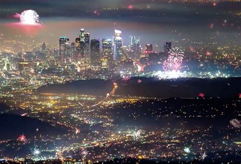 Time Lapse Captures Thousands Of Fireworks Going Off Over La On July