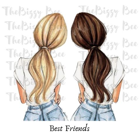 Best Friends Colorful Digital File Download Sublimation Etsy In 2022 Drawings Of Friends