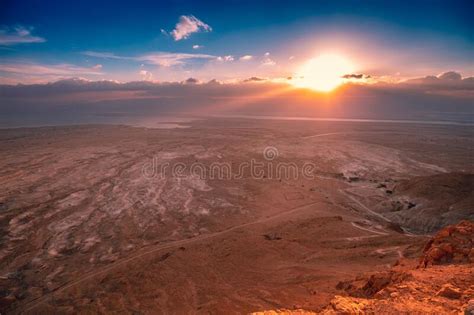 Beautiful Sunrise Over The Dead Sea Stock Image Image Of Nature