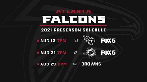 The schedule includes opponents, date, time, and tv network. Atlanta Falcons release 2021 regular season schedule