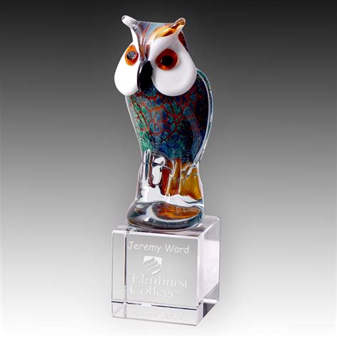 Promotional Glass Owl Award Bongo