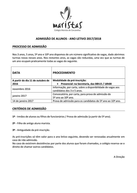 Admissão De Novos Candidatos 2017 18 By Colégio Marista De Carcavelos