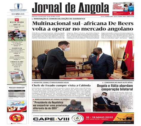 Jornal De Angola Quinta 21 De Abril De 2022