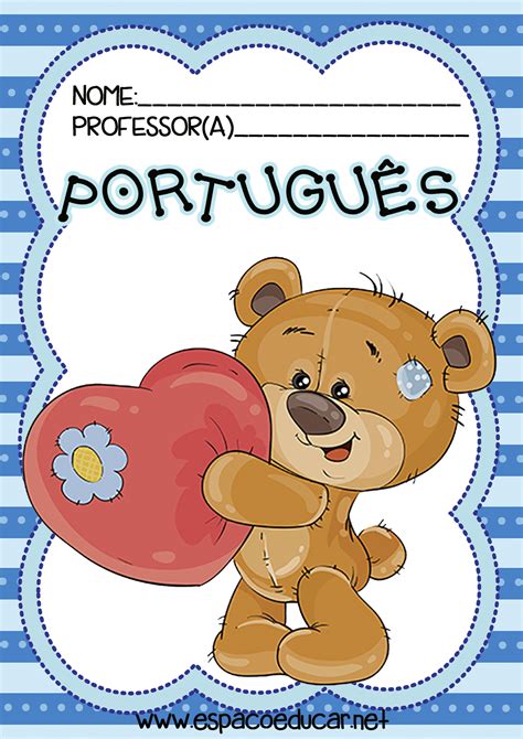 Frentes Capas Capinhas Para Caderno De Portugu S Imprimir Teddy