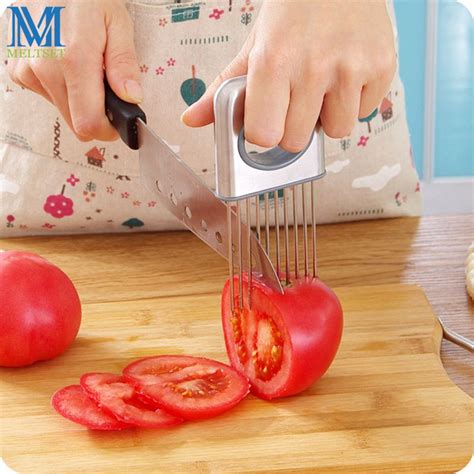 Easy Onion Cutter Stainless Steel Fruit Vegetable Tools Tomato Slicer