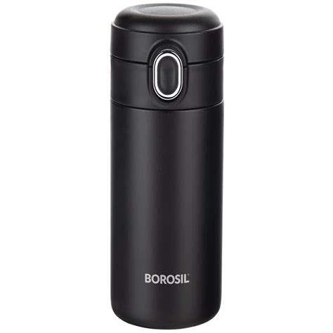 buy borosil stainless steel hydra double wall vacuum insulated traveller flask black 300 ml