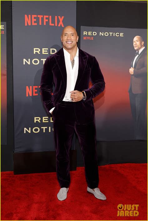 Full Sized Photo Of Gal Gadot Dwayne Johnson Ryan Reynolds Wear Red To