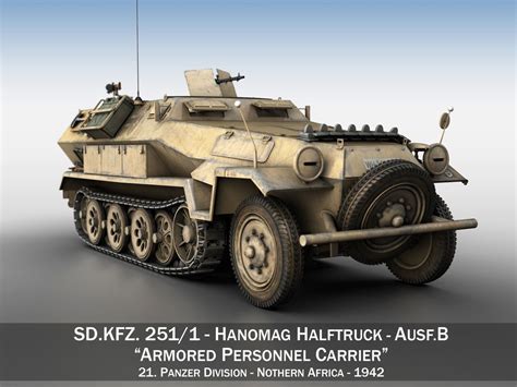 3d Model Sd Kfz 251 7 Ausf B Hanomag Halftruck 2pd