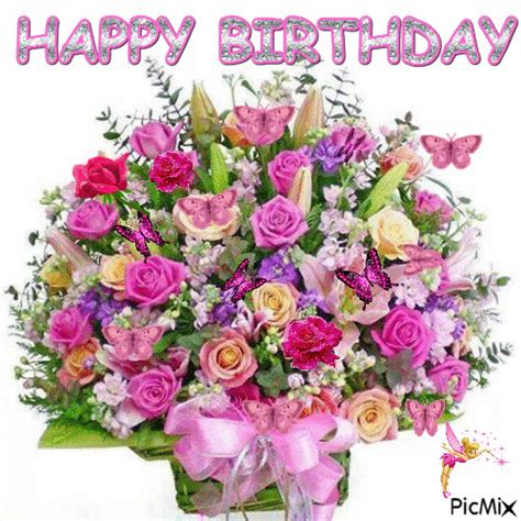 Flower Bouquet Happy Birthday  Pictures Photos And Images For