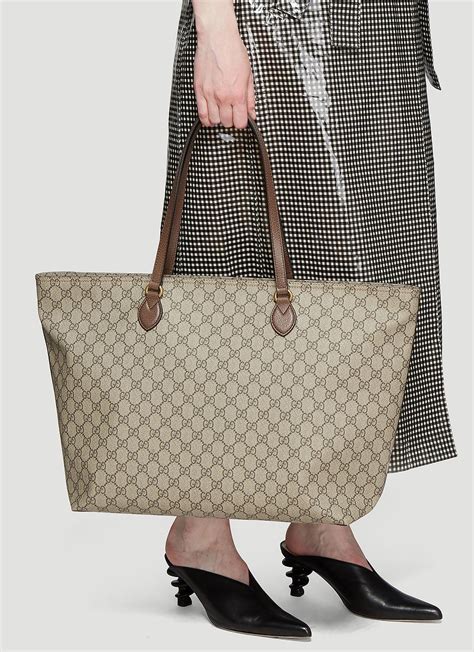 Gucci Canvas Ophidia Gg Supreme Tote Bag In Beige In Natural Lyst