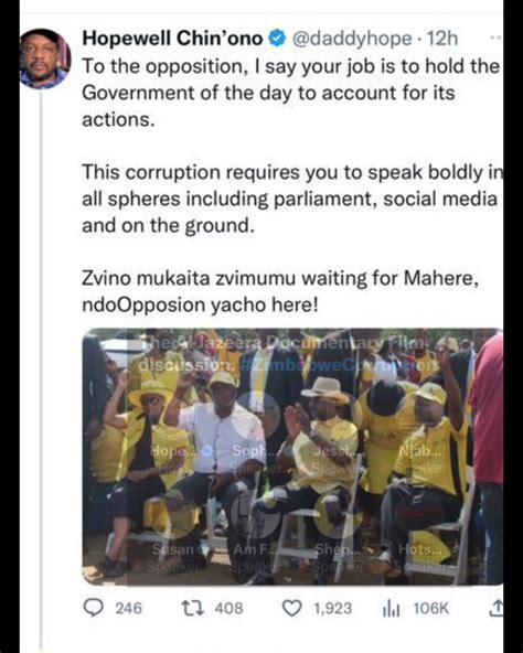 Zimeye On Twitter Hopewell Chinono Ccc Members Arent Exposing Corruption And Its Not A Crime