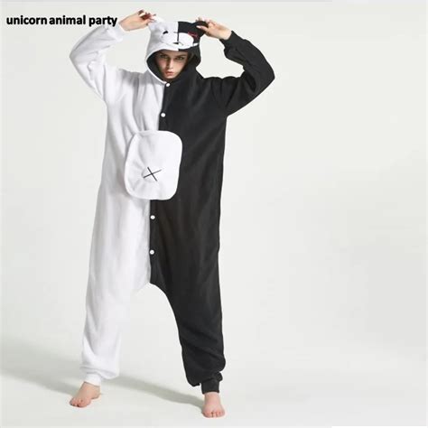 Kigurumi Onesies Unisex Black And White Bear One Sex Cosplay Pajamas