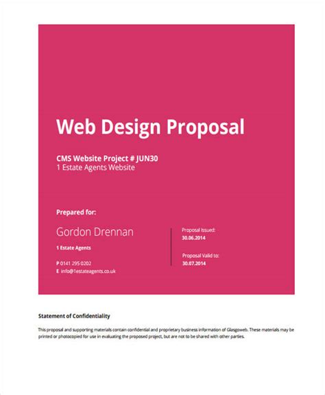 website design proposal templates word  pages