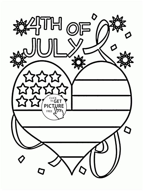 4th of july independence day. Happy Independence Day coloring page for kids, coloring ...