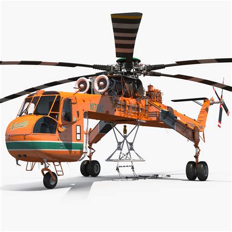 Sikorsky S 64 Skycrane Helicopter Cargo Rigged 3d Model 199 Max