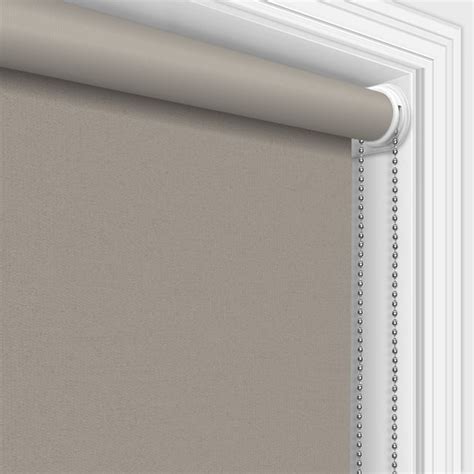 Light Putty Brown Blackout Roller Blinds Thermal Made To Measure