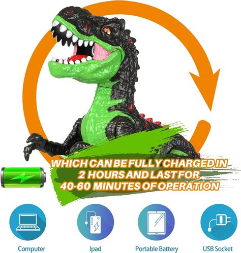 Remote Control Dinosaur Toy For Kids 8 Channel 24g Rc Dinosaurgreen