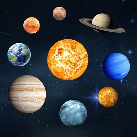 9 Planet Solar System Pattern Luminous Wall Sticker Noctilcent Solar