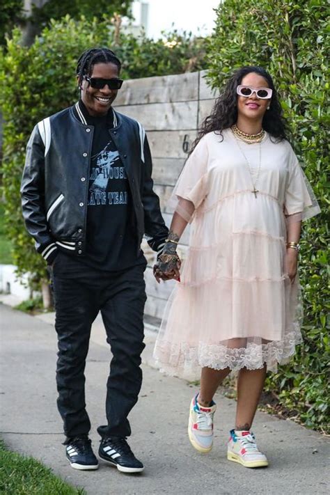 rihanna wore the perfect pink maternity dress on a date with a ap rocky amid engagement rumors