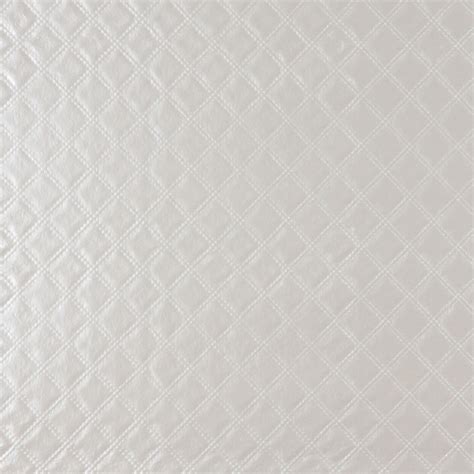 Opal White Metallic Tufted Squares Stitch Texture Decorative Vinyl