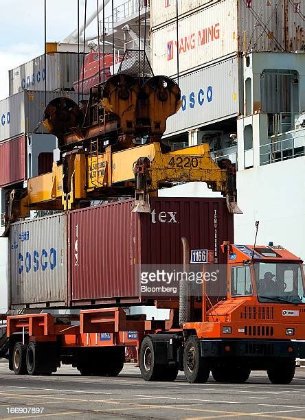 Container Ships Unload Freight At Port Metro Vancouver Photos And