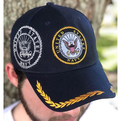 Blue Us Navy Seal Emblem Crest Splash Swirl Hat Ball Cap Ram Kleding En