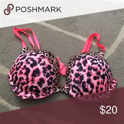 Victoria Secret Bra Pink Leopard Print Miraculous Plunge Push Up Bra Victoria S Secret Intimates