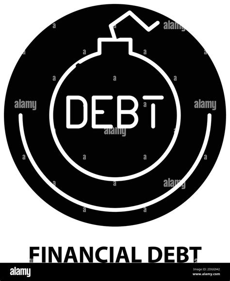Financial Debt Icon Black Vector Sign With Editable Strokes Concept