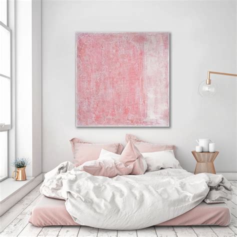 Minimalist Pink Abstract Original Painting Xlarge Canvas Art Blush