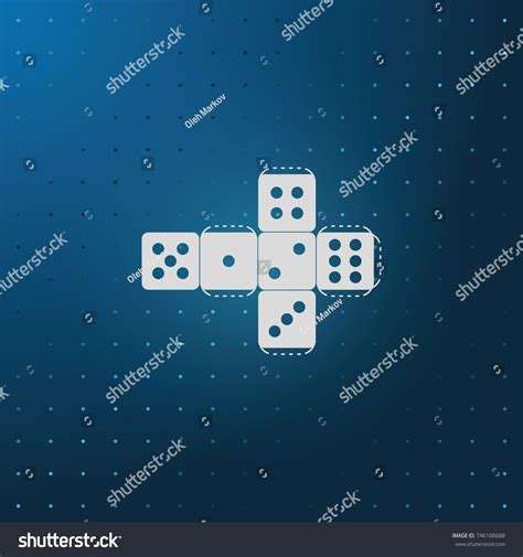 Paper Dice Template Icon Stock Vector Royalty Free 746106688