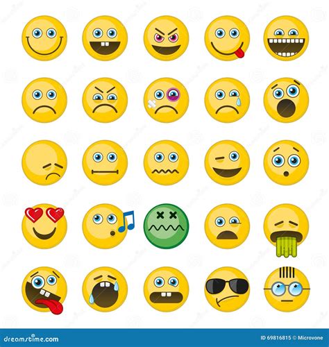 Emoji Emoticons Vector Icons Set 69816815